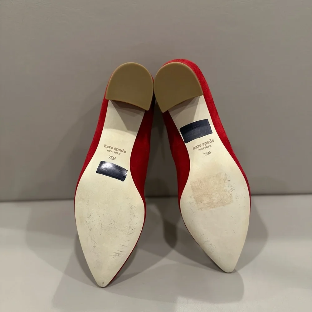 Kate Spade Red Suede Heels - Picture 6 of 6